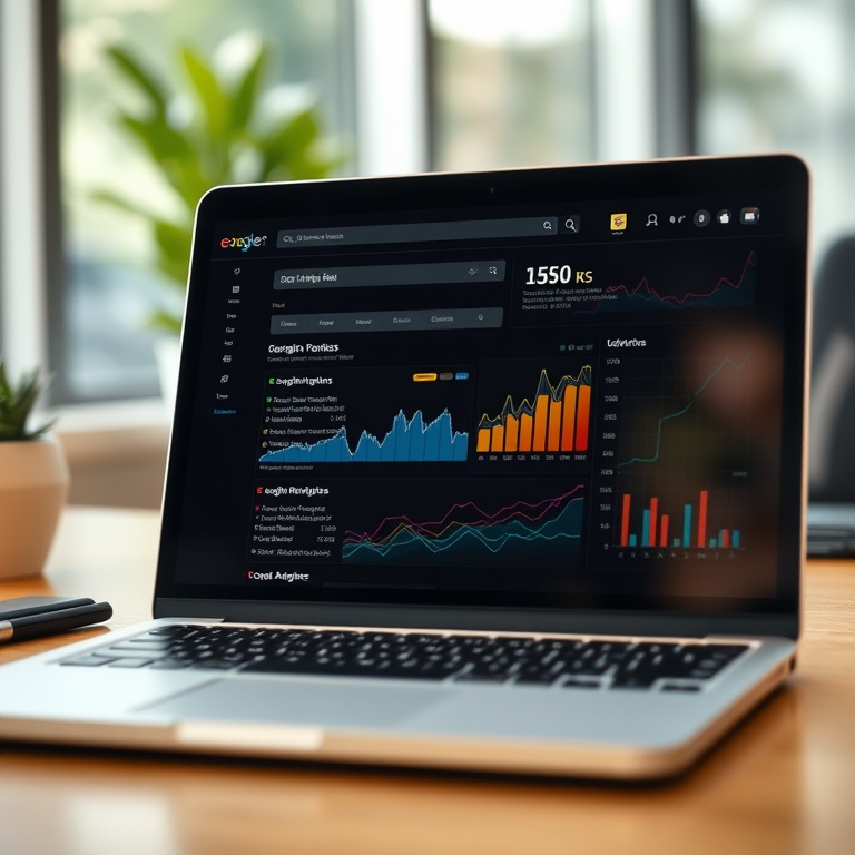 SEO analytics dashboard showing keyword rankings and organic traffic growth