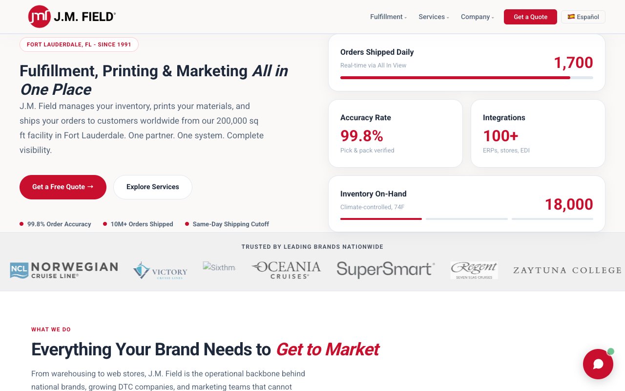 J.M. Field Group website screenshot